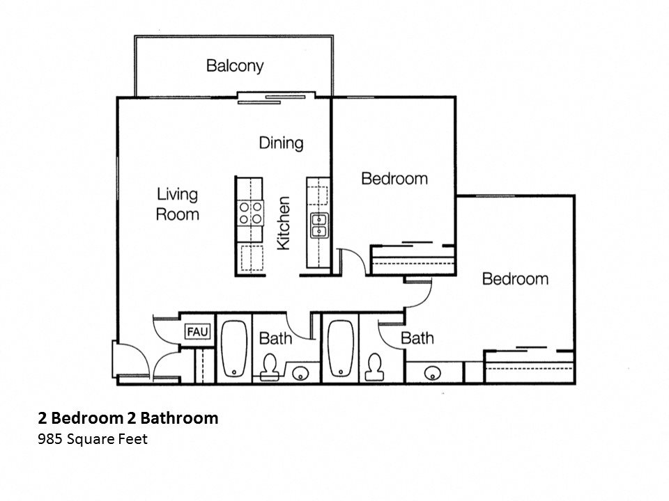 2x2 2x2 Floorplan Monte Vista Apartments | Apartments in La Verne, CA, 91750